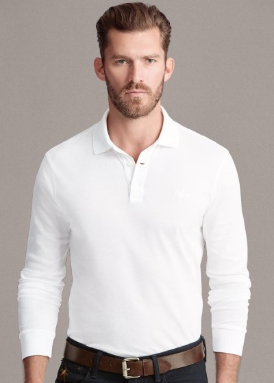 Ralph Lauren Custom Fit PiquÃ© Polo Shirt Herre Danmark (BWRJP0879)